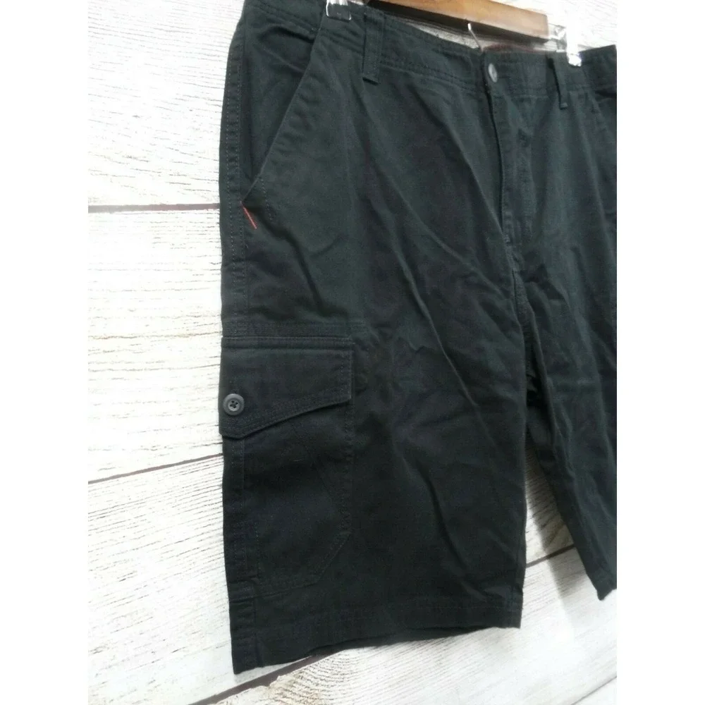 Plugg Cargo Shorts Mens Size 30 Black Heavy Vintage Wash Cargo Shorts New 30